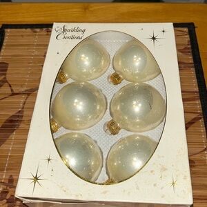 Sparkling Christmas cream and Gold Ornaments